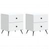 Szafka Nocna z szufladą 2 pcs Biały 43 x 34,5 x 47,5 cm