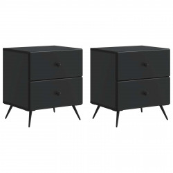 Szafka Nocna z szufladą 2 pcs Czarny 43 x 34,5 x 47,5 cm