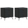 Szafka Nocna z szufladą 2 pcs Czarny 43 x 34,5 x 47,5 cm
