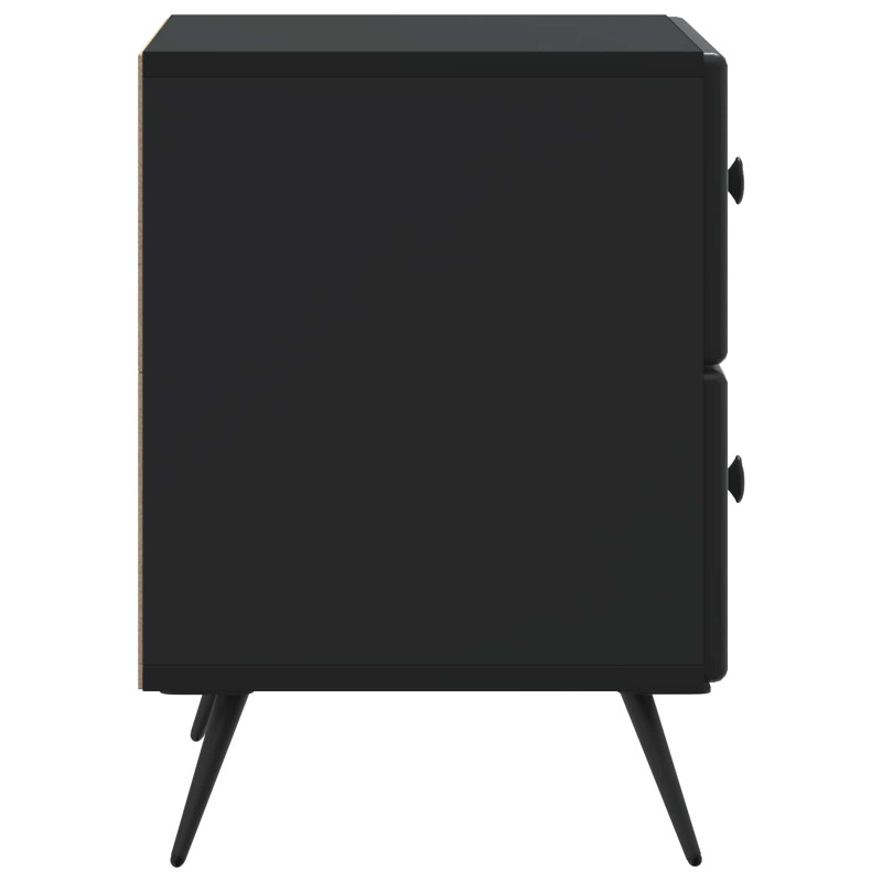 Szafka Nocna z szufladą 2 pcs Czarny 43 x 34,5 x 47,5 cm
