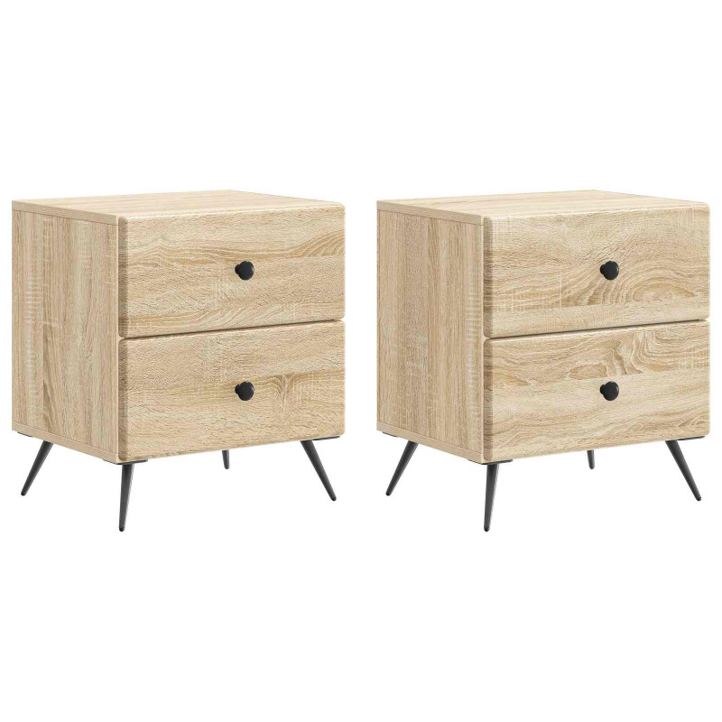 Szafka Nocna z szufladą 2 pcs dąb Sonoma 43 x 34,5 x 47,5 cm
