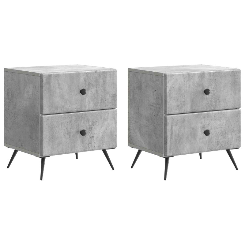 Szafka Nocna 2 pcs Betonowy szary 43 x 34,5 x 47,5 cm