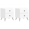 Szafka Nocna 2 pcs Biały wysoki połysk 43 x 34,5 x 47,5 cm