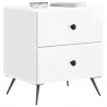 Szafka Nocna 2 pcs Biały wysoki połysk 43 x 34,5 x 47,5 cm