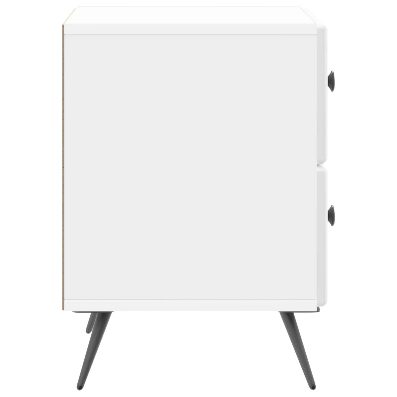 Szafka Nocna 2 pcs Biały wysoki połysk 43 x 34,5 x 47,5 cm