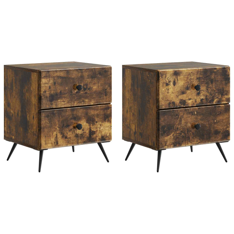 Szafka Nocna z szufladą 2 pcs Dąb wędzony 43 x 34,5 x 47,5 cm