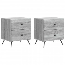 Szafka Nocna z szufladą 2 pcs Szary Sonoma 43 x 34,5 x 47,5 cm