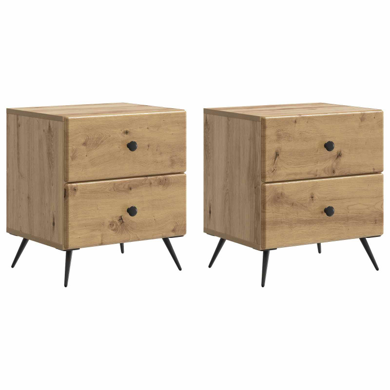 Szafka Nocna z szufladą 2 pcs Dąb artisan 43 x 34,5 x 47,5 cm