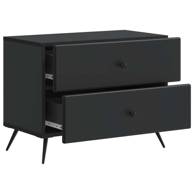 Szafka Nocna Czarny 62 x 34,5 x 47,5 cm Drewno inżynieryjne