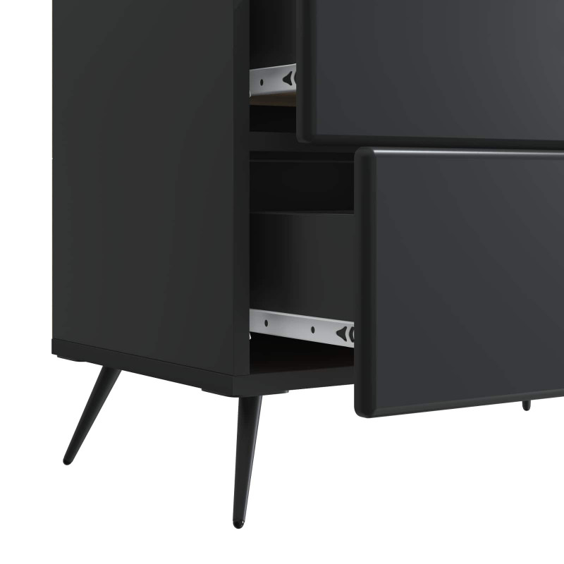 Szafka Nocna Czarny 62 x 34,5 x 47,5 cm Drewno inżynieryjne