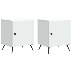 Szafka Nocna 2 pcs Biały 43 x 34,5 x 50 cm Drewno inżynieryjne