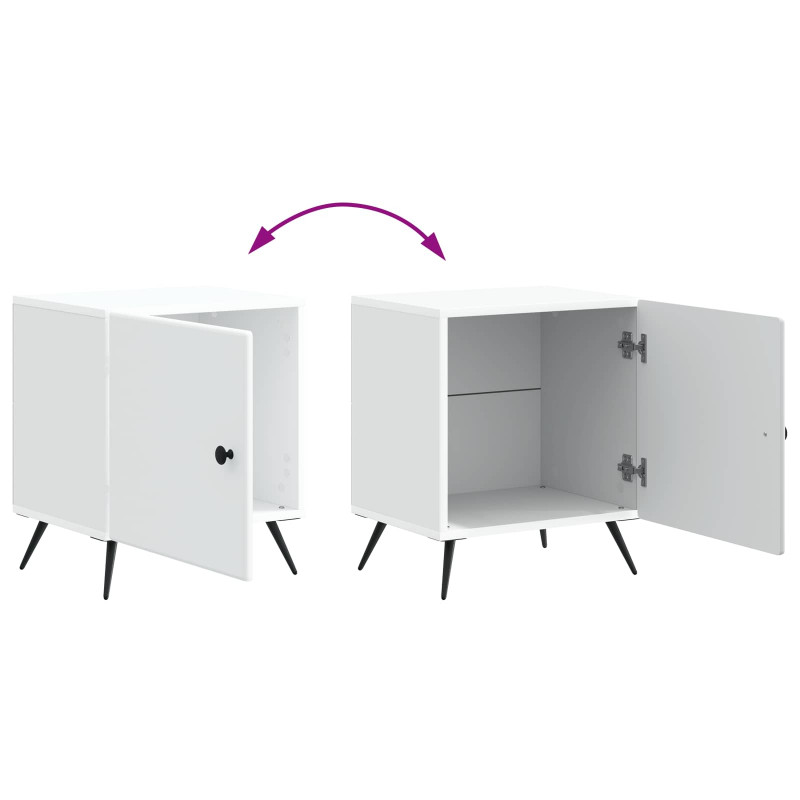 Szafka Nocna 2 pcs Biały 43 x 34,5 x 50 cm Drewno inżynieryjne