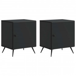 Szafka Nocna 2 pcs Czarny 43 x 34,5 x 50 cm Drewno inżynieryjne