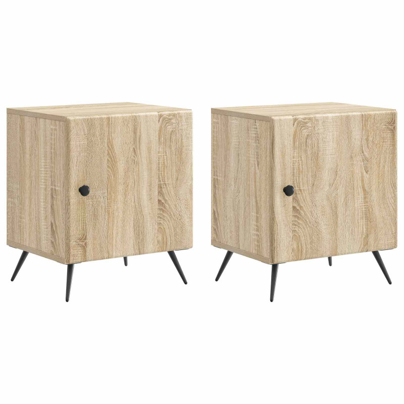 Szafka Nocna 2 pcs dąb Sonoma 43 x 34,5 x 50 cm