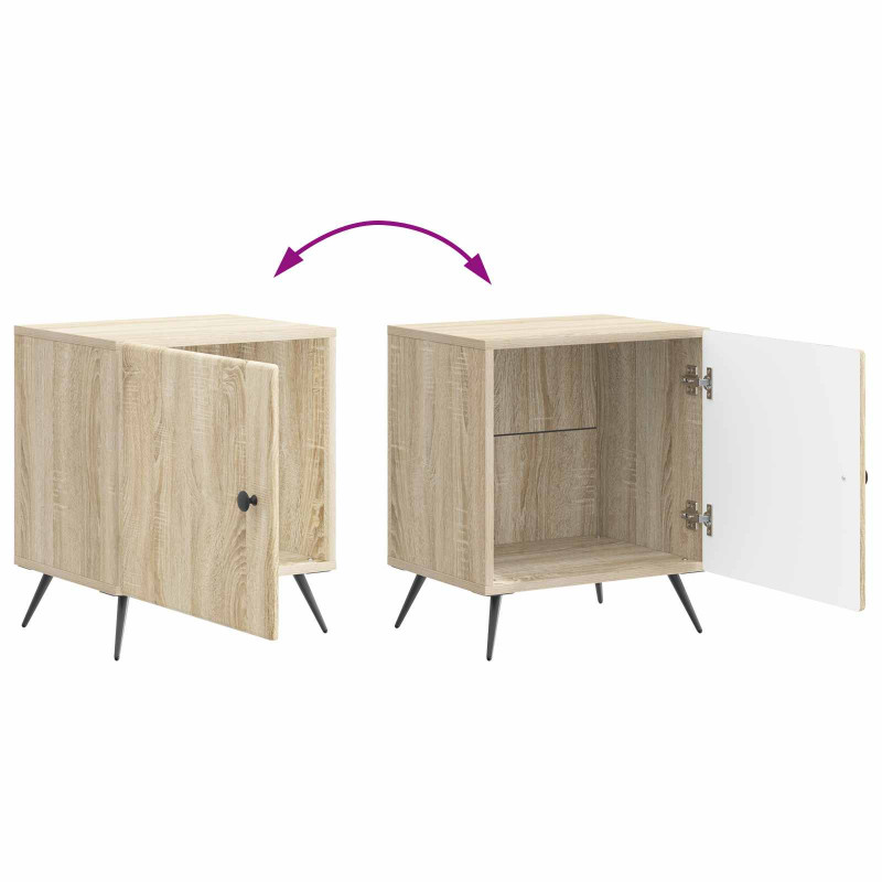 Szafka Nocna 2 pcs dąb Sonoma 43 x 34,5 x 50 cm