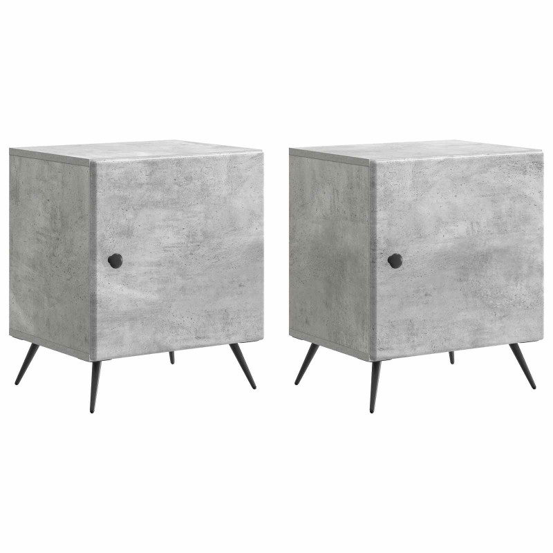 Szafka Nocna 2 pcs Betonowy szary 43 x 34,5 x 50 cm