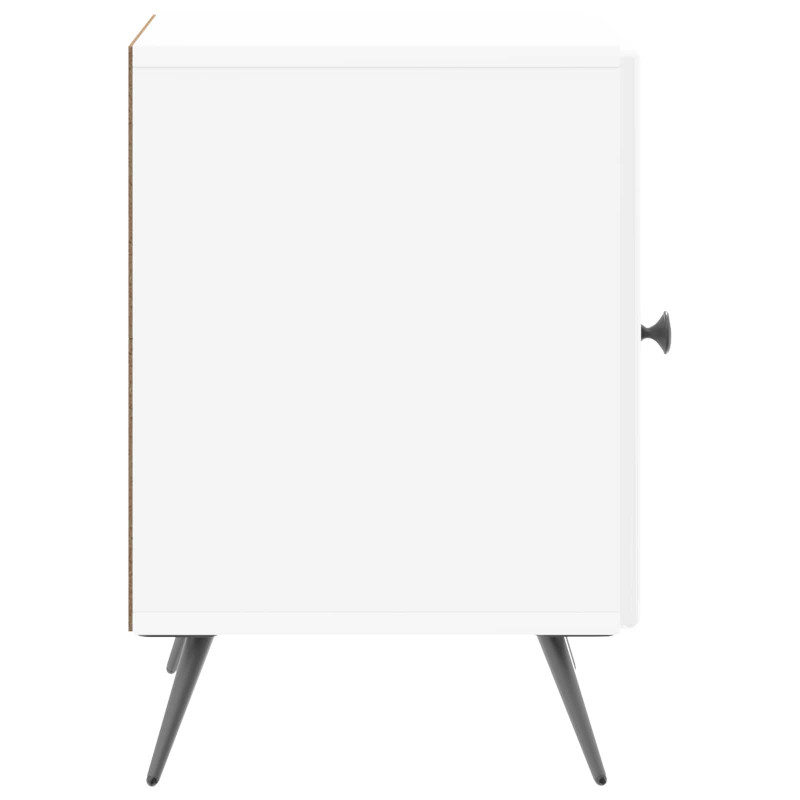 Szafka Nocna 2 pcs Biały wysoki połysk 43 x 34,5 x 50 cm