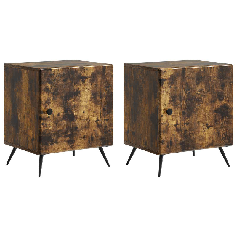 Szafka Nocna 2 pcs Dąb wędzony 43 x 34,5 x 50 cm