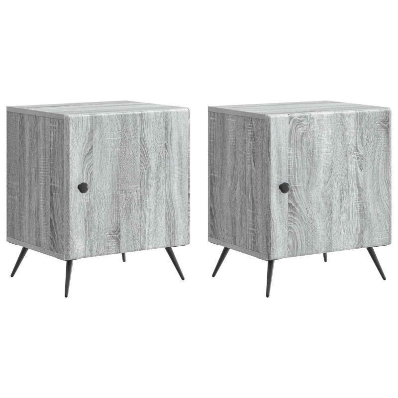 Szafka Nocna 2 pcs Szary Sonoma 43 x 34,5 x 50 cm