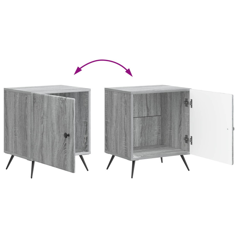 Szafka Nocna 2 pcs Szary Sonoma 43 x 34,5 x 50 cm