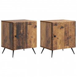 Szafka Nocna 2 pcs Stare drewno 43 x 34,5 x 50 cm