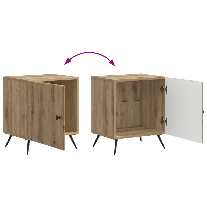 Szafka Nocna 2 pcs Dąb artisan 43 x 34,5 x 50 cm