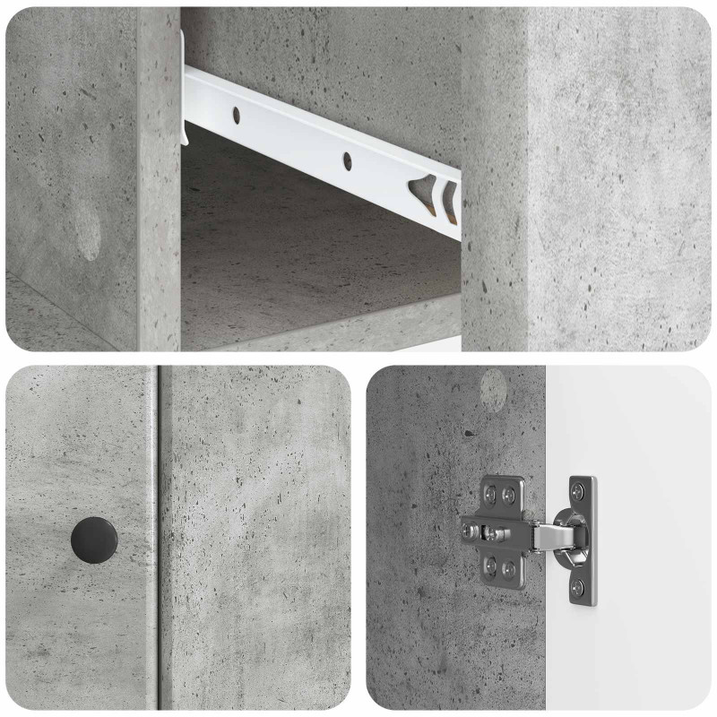 Bufet Betonowy szary 66 x 34,5 x 90 cm Drewno inżynieryjne