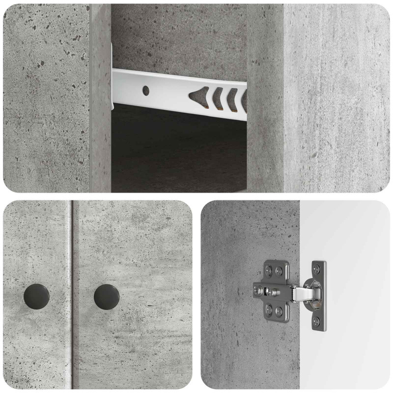 Bufet Betonowy szary 66 x 34,5 x 90 cm Drewno inżynieryjne