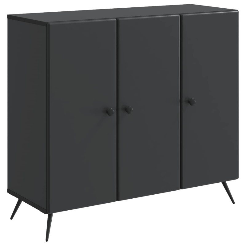 Bufet Czarny 89 x 34,5 x 80 cm Drewno inżynieryjne