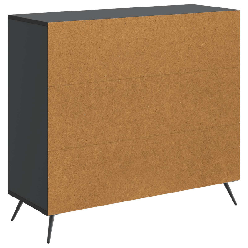 Bufet Czarny 89 x 34,5 x 80 cm Drewno inżynieryjne