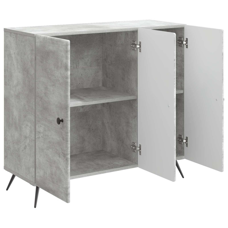 Bufet Betonowy szary 89 x 34,5 x 80 cm Drewno inżynieryjne