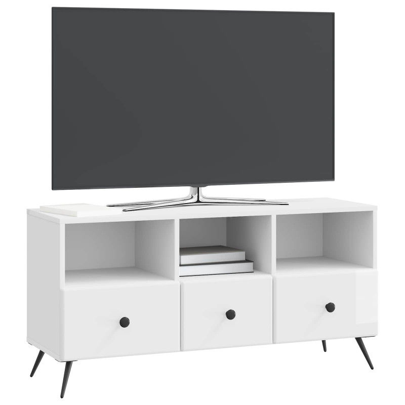 Szafka pod telewizor Biały wysoki połysk 102 x 34,5 x 50 cm