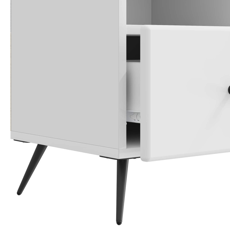 Szafka pod telewizor Biały wysoki połysk 102 x 34,5 x 50 cm