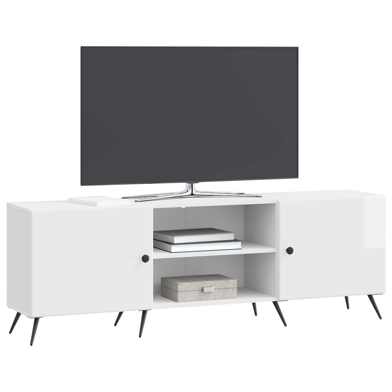 Szafka pod telewizor Biały wysoki połysk 150 x 31 x 50 cm