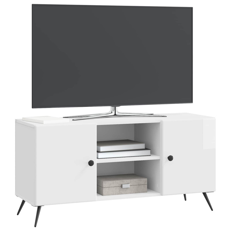 Szafka pod telewizor Biały wysoki połysk 102 x 34,5 x 50 cm