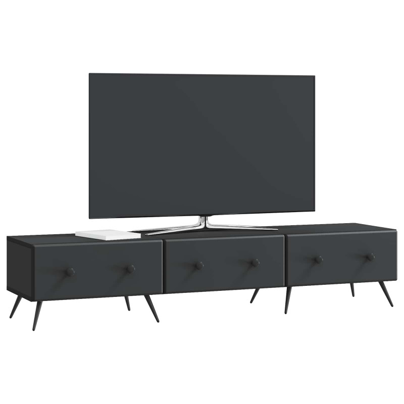 Szafka pod telewizor z szufladą Czarny 147 x 34,5 x 30 cm
