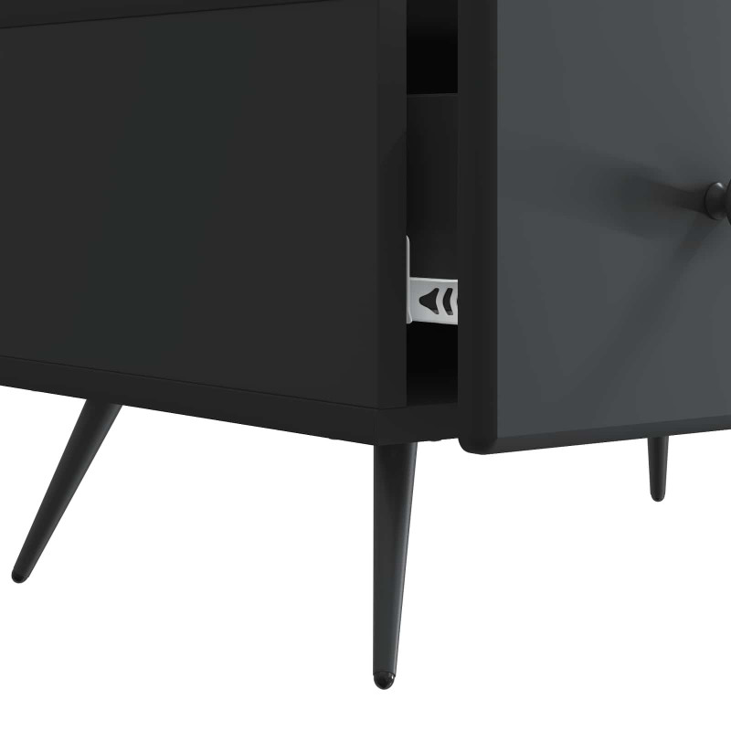 Szafka pod telewizor z szufladą Czarny 147 x 34,5 x 30 cm