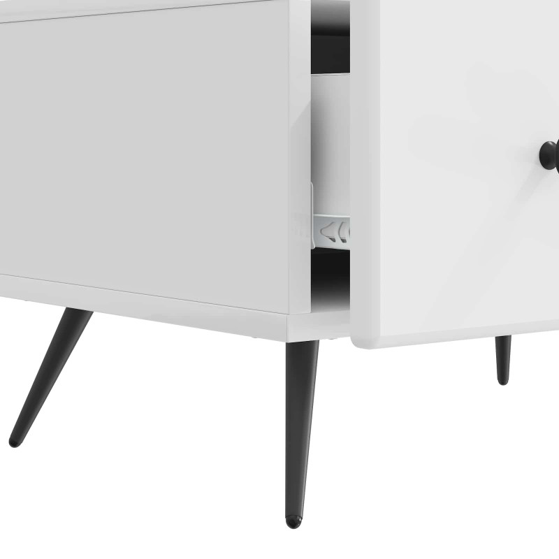 Szafka pod telewizor Biały wysoki połysk 147 x 34,5 x 30 cm
