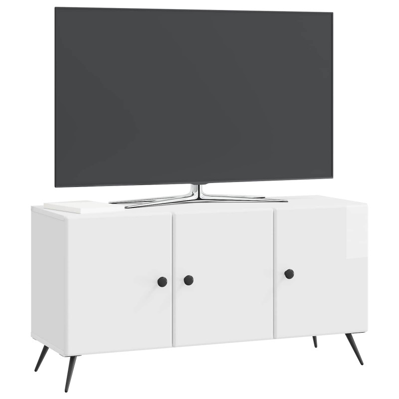 Szafka pod telewizor Biały wysoki połysk 99 x 34,5 x 50 cm