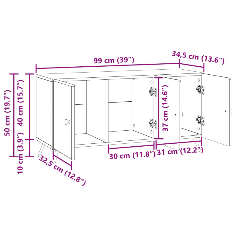 Szafka pod telewizor Biały wysoki połysk 99 x 34,5 x 50 cm