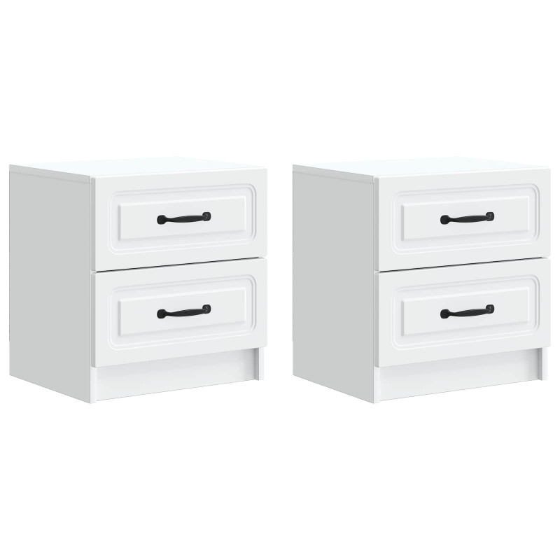 Szafka Nocna z szufladą 2 pcs Biały 43 x 34,5 x 44,5 cm