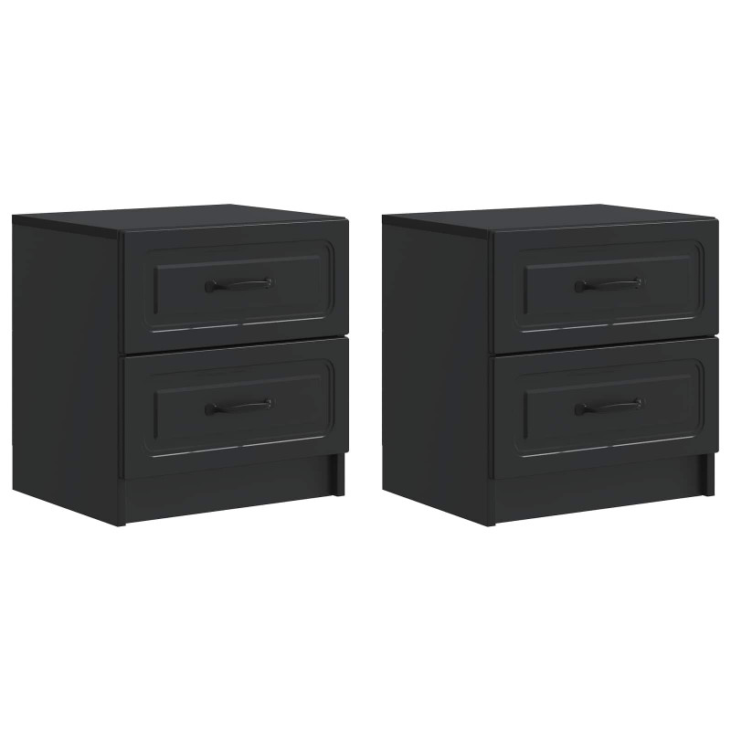 Szafka Nocna z szufladą 2 pcs Czarny 43 x 34,5 x 44,5 cm