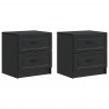 Szafka Nocna z szufladą 2 pcs Czarny 43 x 34,5 x 44,5 cm
