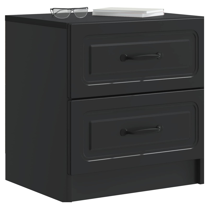 Szafka Nocna z szufladą 2 pcs Czarny 43 x 34,5 x 44,5 cm