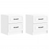 Szafka Nocna 2 pcs Biały wysoki połysk 43 x 34,5 x 44,5 cm
