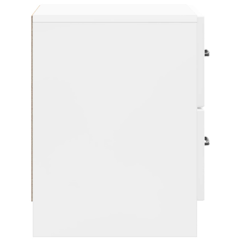 Szafka Nocna 2 pcs Biały wysoki połysk 43 x 34,5 x 44,5 cm