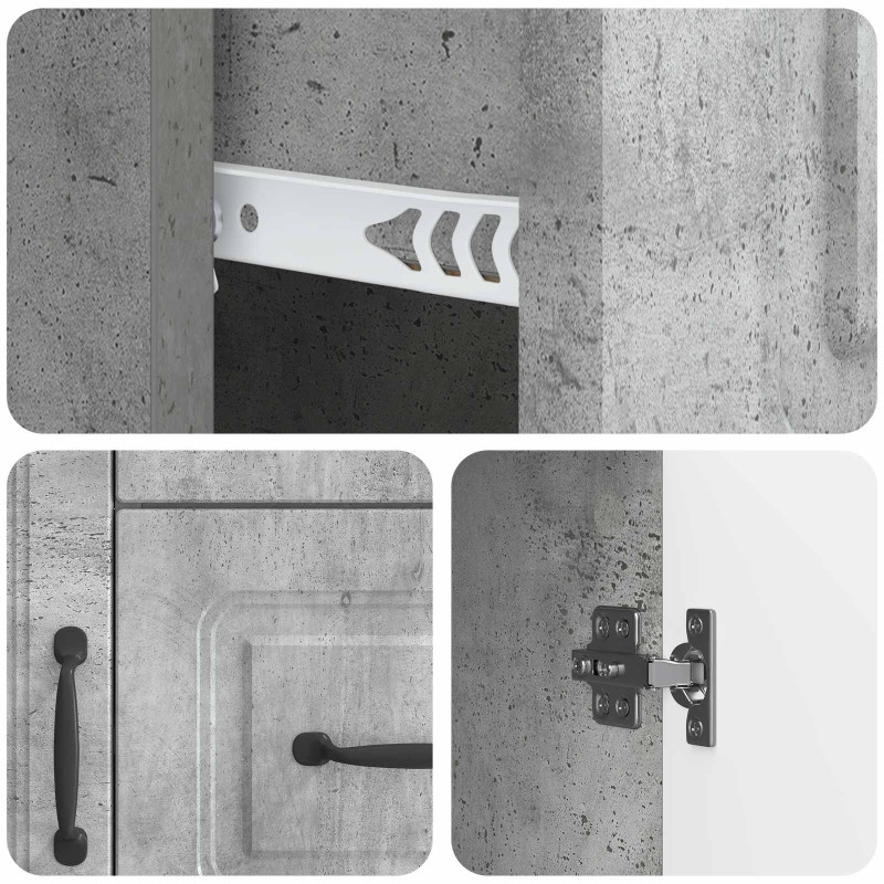 Bufet Betonowy szary 66 x 34,5 x 87 cm Drewno inżynieryjne