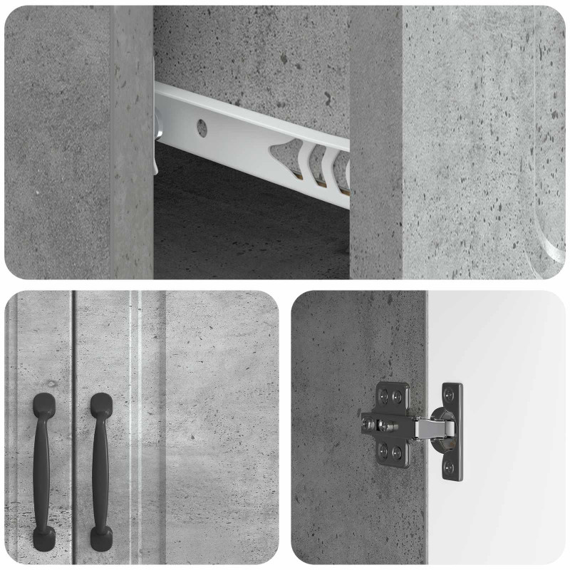 Bufet Betonowy szary 66 x 34,5 x 87 cm Drewno inżynieryjne