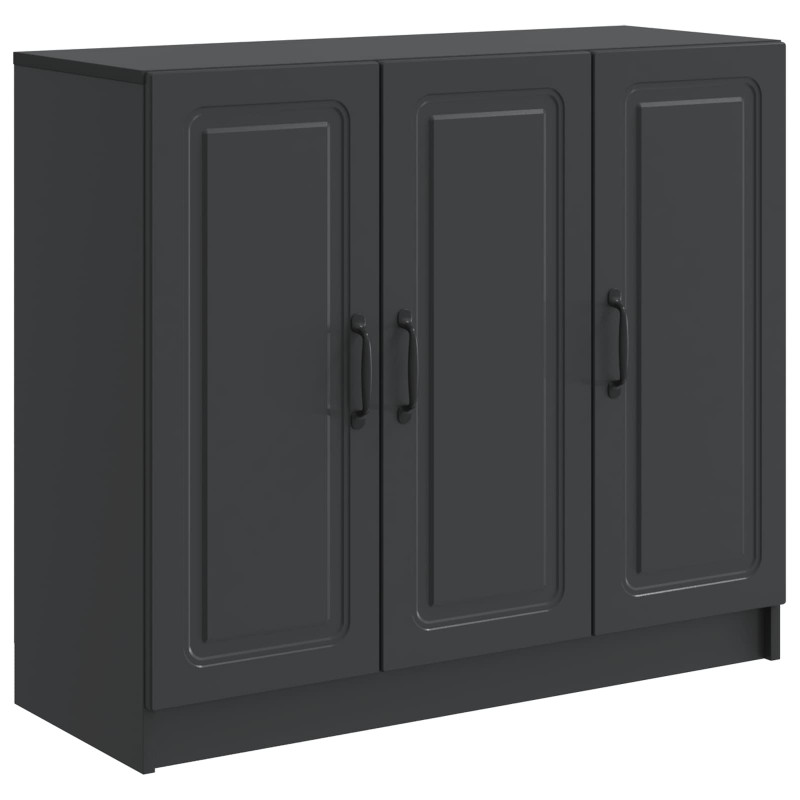 Bufet Czarny 89 x 34,5 x 77 cm Drewno inżynieryjne
