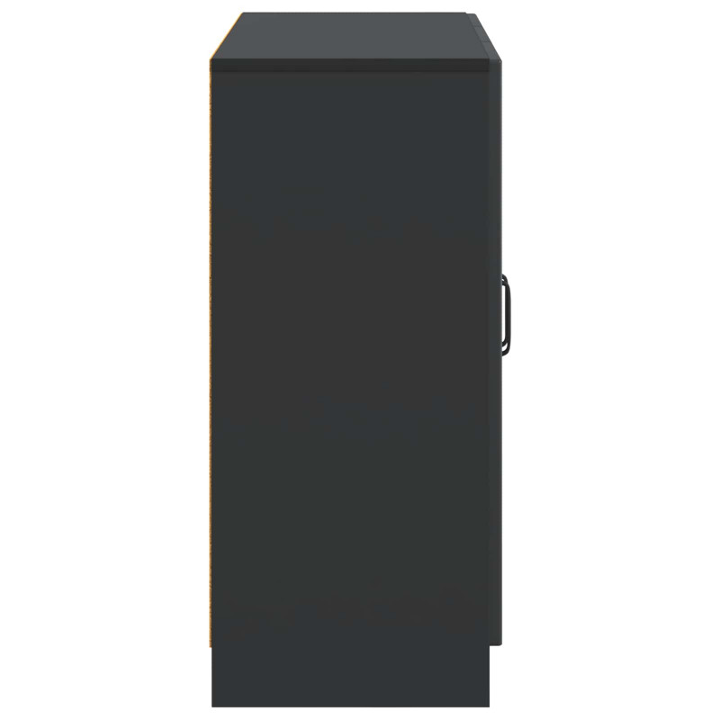 Bufet Czarny 89 x 34,5 x 77 cm Drewno inżynieryjne